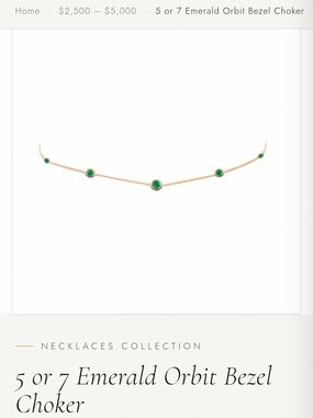 Logan Hollowell 5 Emerald Orbit Bezel Choker - Rose Gold and Emerald